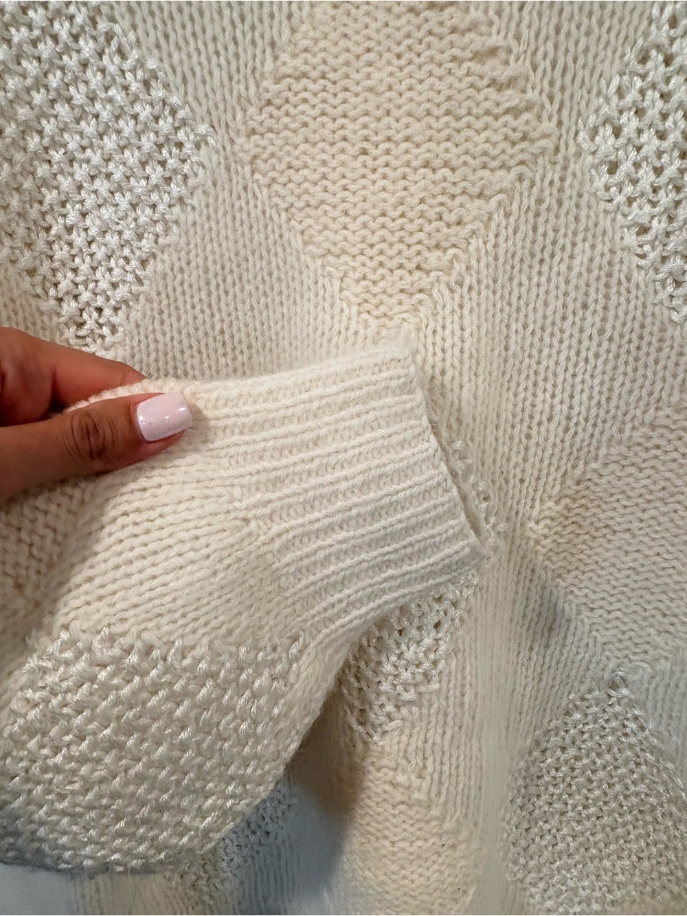 P.G.E. Lambswool & Angora Rabbit Hair Blend Diamond Knit Sweater | S - Picture 5 of 13